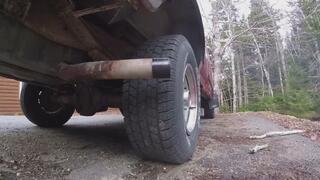 Revving Agressive Revving Ford F150 Exhaust View
