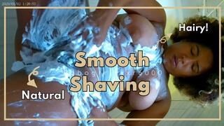 Hairy Hippie Ebony Shaves Body in Shower and Proudly Displays Pussy