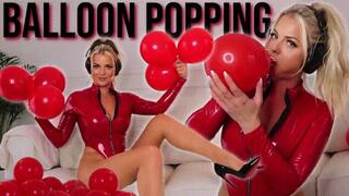 Red Shiny Latex: Balloon Popping
