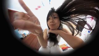 Queen MARTINA trains shrunken guy 360VR in bed