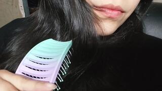 Watch me comb my long hair
