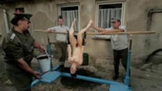 Delinquent Valerie gets an intense lesson on the parrot swing with her tits being slapped and a huge anal hook deep in her ass