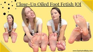 Close-Up Oiled Foot Fetish JOI - Oil Fetish - Foot - Toes - Soles - Pedicure -