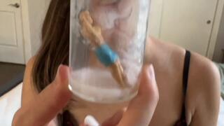 Giantess and Giant Cuckcold Jizz in Jar