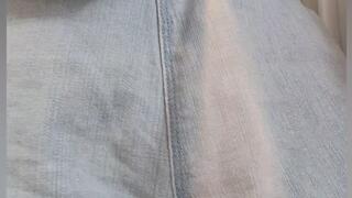 Short Jean Shorts Wetting -- Look at my Cute Pastel Bear Panties!