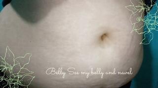 Check out Samantha's sweet belly and big belly button