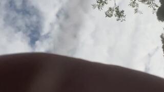 Peeing outside from 2 different angles