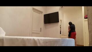 MILF in stockings and heels, tied up and fucked