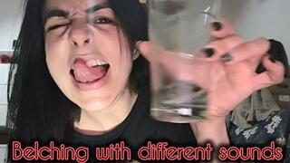 Belching with different sounds