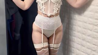 Hotwife Wedding Dress Posing