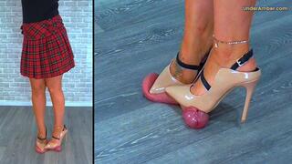 D43 Split Cam - Popping Your Nuts Under My Nude Slingback Heels - CBT Trample Trampling Crushing Crush Ballbusting Shoe Foot Feet Heel Stiletto Domination Fetish