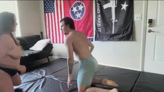 Kristie vs Rex - Topless Mixed Wrestling