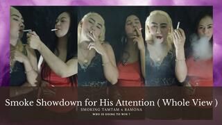 Smoke Showdown for His Attention - Whole View - Smoking Tamtam x Ramona Collaboration - Fast Smoking Marlboro Red - POV - Audible