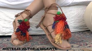 Cum on my pantyhose sandals toes, POV, JOI