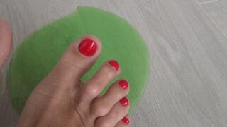 green snot under my bare feet aa