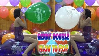 Genny double blow to pop in latex dress