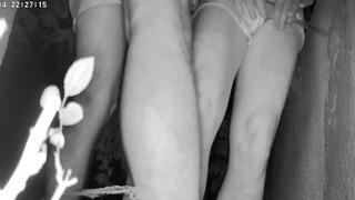 Guy desperate to pee tries to hide from his friend but is caught on night vision cam