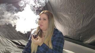 Smoking my very first pipe