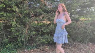 Desperate girl pees outdoors