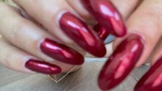 Beautiful Burgundy Long Nails JOI
