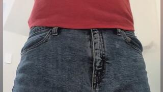 Tight Jean Shorts Wetting After Evenign Hold