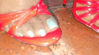 Sexy Balbina BBW shiny Pantyhose Goddess Foot and legs show