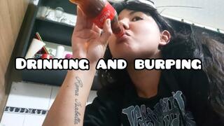 Drinking Coca-Cola and burping