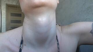 A BIG ADAMS APPLE THAT'S MOVING EEE