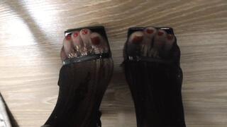 SEXY LEGS AND FEET IN LACE TIGHTS