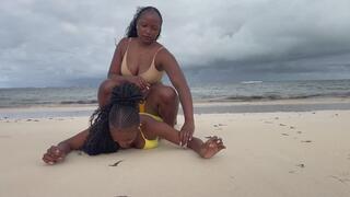 Camel clutch challenge between margy and Vanessa