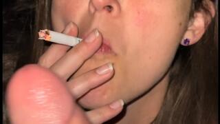 Melissa and Brad Smoking Handjob with Cumshot