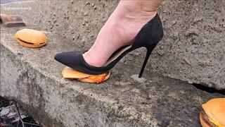 Cheeseburger Crush Under my Sexy Open Side Heels