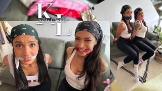 Mara Wheedles Lucia for Some Bandana Gag Fun