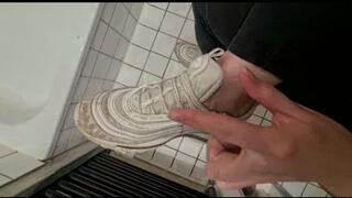 spit on my nike and fila sneakers