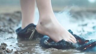 Burning shoes and socks