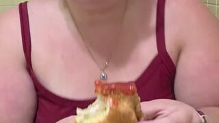 Reina Lokita eating some grub