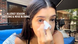 Allergy Season Sneezing & Nose Blowing Feat Aria Nicole 4K