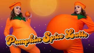 Pumpkin Spice Latte Belly Inflation - Halloween Pumpkin Humiliation Inflation