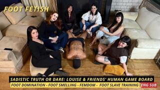 Sadistic Truth or Dare: Louise & Friends’ Human Game Board (720 EN SUB) - Foot Domination - Foot Smelling - Foot Slave Training - Foot Worship