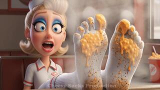 HOT CHEESY STINKY FASTFOOD SOCKS