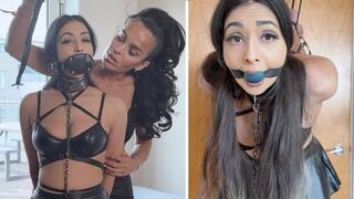 Femdom Bondage: Leash, Penis Gag & Door Suspension. Jezebel Part1 (HD +BTS)