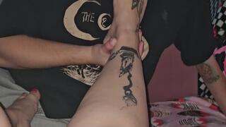 Sub worships Rude Grrrls sweaty feet
