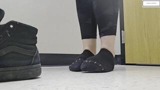 Velvet itches and picks feet fresh from work