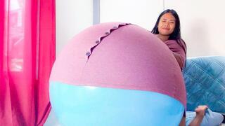 Looner Camylle Stuffs Her Dress With Gigantically HUGE Balloons And Pumps Them Up Until They POP