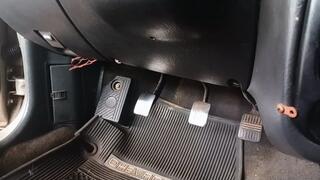 With high heels pumping car pedals until they manage to start the car (3)