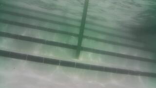 UNDERWATER breatholds, BLOWING BUBBLES, swimming and playing in wet jean shorts with goggles and Snorkeling mask with SUMMER