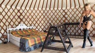 Lady Dark Angel - Slave's pathetic cock takes a relentless caning