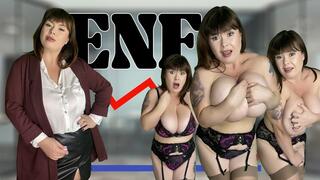 Roxanne's Humiliating Fall in the T&A Trap - Bitch Boss Roxanne Miller makes your cock cum with huge boobs, huge tits, garter and nylons, embarrassed naked female, ENF 4K