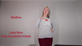 Lady Boss Grey Sweatshirt Fetish - MoRina office roleplay