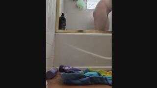 FtM Showers, Rubs tDick and pisses while you watch! + Feet
